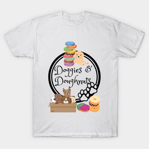 Doggies & Doughnuts Dogs & Dessert T-Shirt by TheMavenMedium